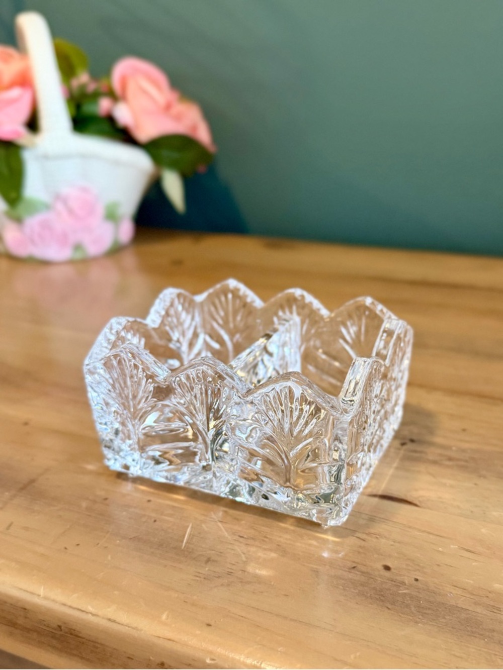Fifth Ave Crystal Portico Tea Bag Caddy Sugar Packet Holder
